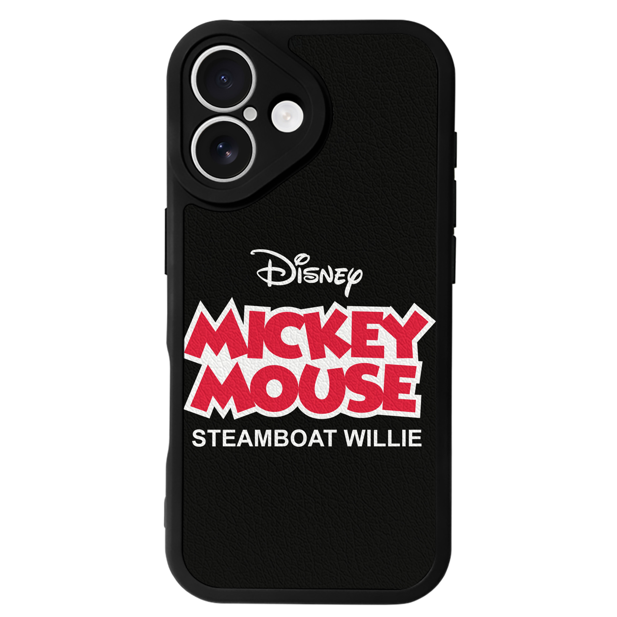 （画像用） ミッキーマウス Mickey Mouse 【iPhone 16シリーズ対応】シリコンスマホケース（レザー調） 材質：シリコン